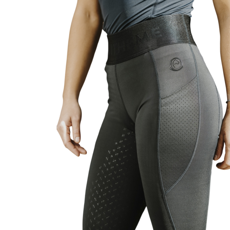 Equithème - Legging d'équitation femme Iris Je t'aime noir | - Ohlala