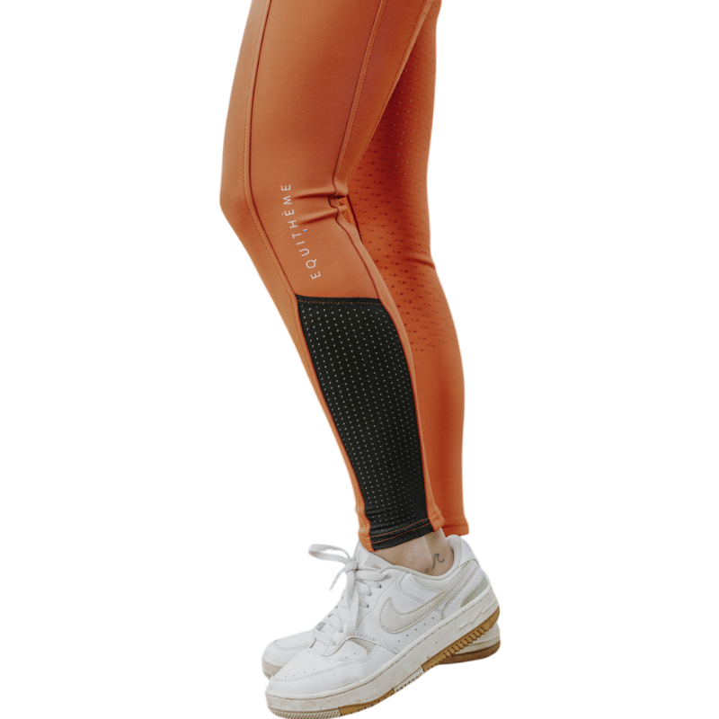 Equithème - Legging d'équitation femme Brigitte orange | - Ohlala