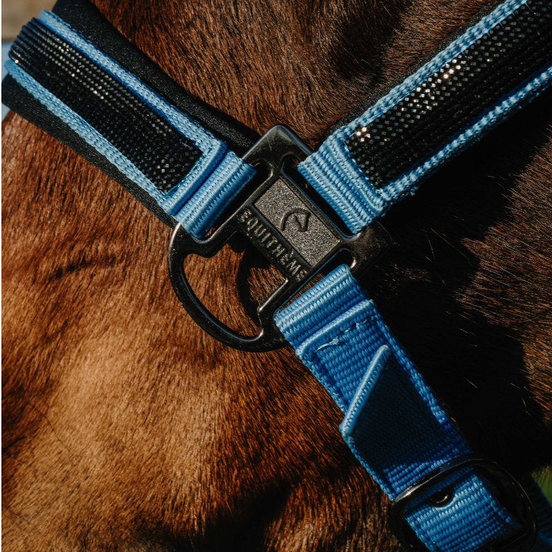 Equithème - Licol nylon Strass bleu ciel
