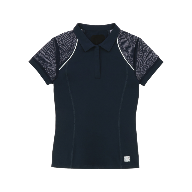 Equithème - Polo manches courtes femme Agathe marine