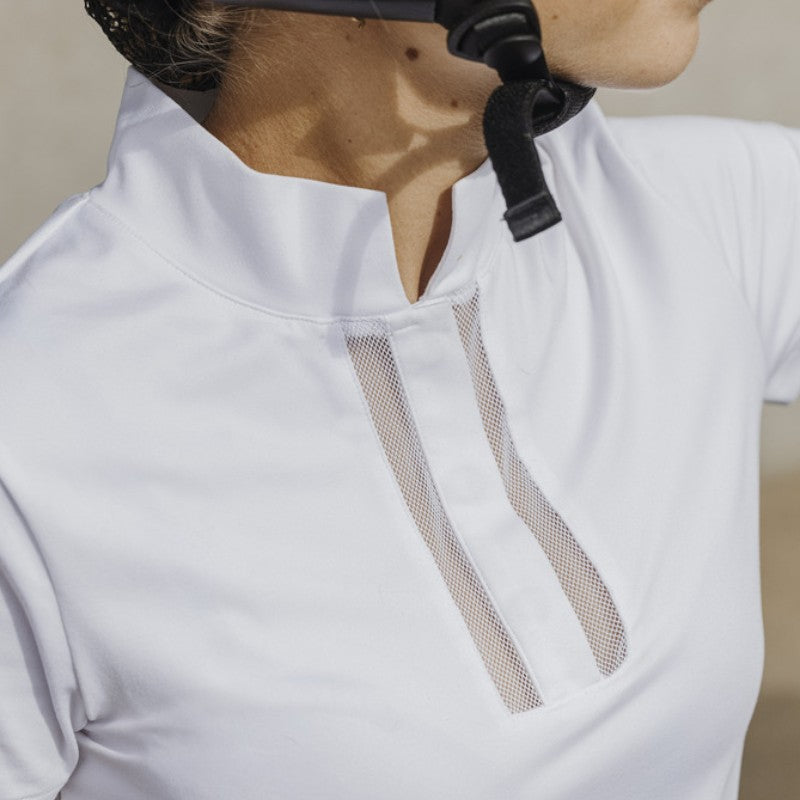 Equithème - Polo manches courtes femme Riyadh blanc