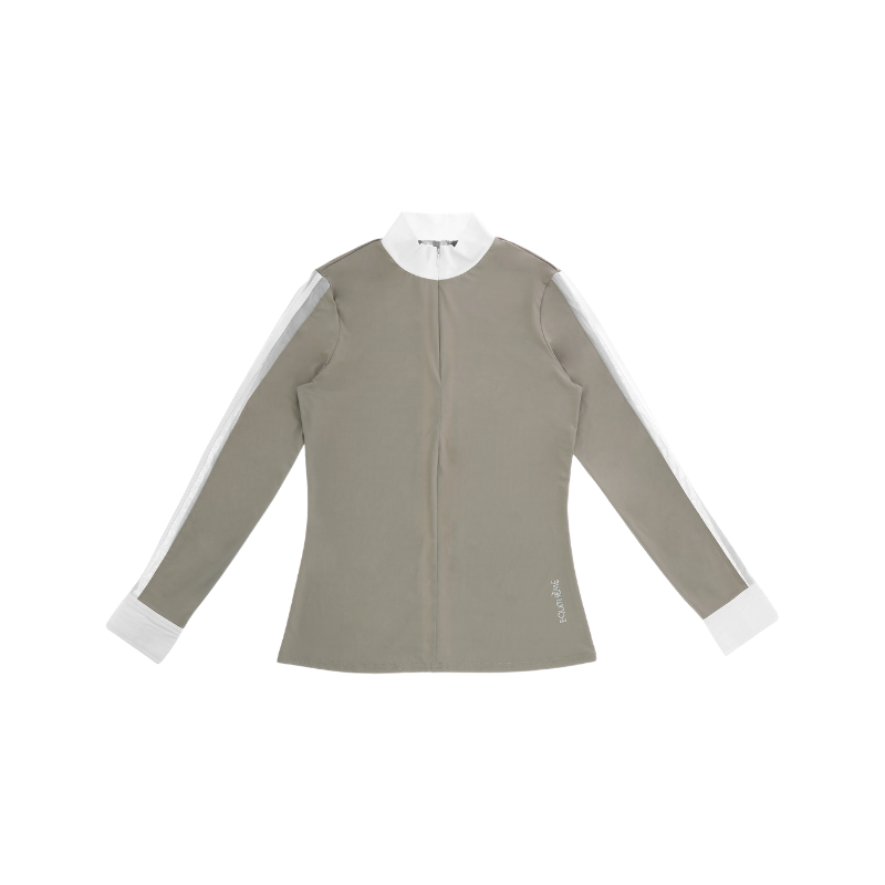 Equithème - Polo manches longues femme Estoril taupe | - Ohlala