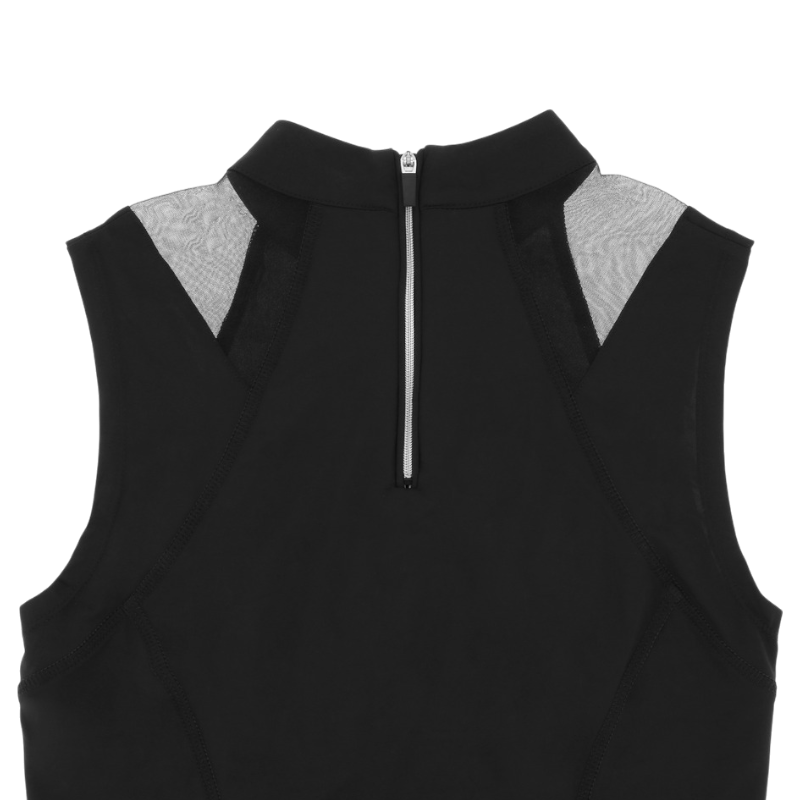 Equithème - Polo sans manches femme Alba Je t'aime noir | - Ohlala