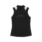 Equithème - Mouwloos poloshirt dames Alba Je t'aime zwart | - Ohlala