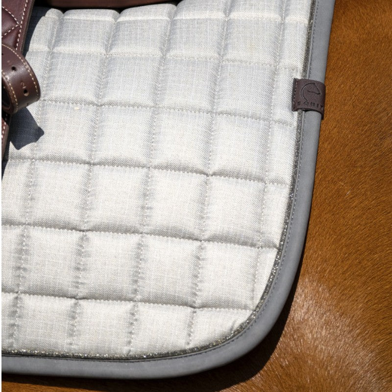 Equithème - Tapis de selle Chic gris clair | - Ohlala