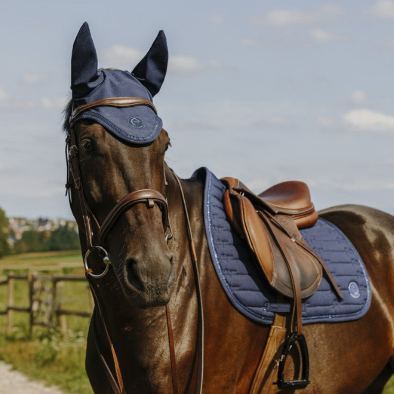 Equithème - Tapis de selle Origine Je t'aime marine | - Ohlala