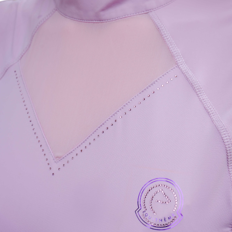 Equithème - Poloshirt Korte Mouwen Dames Claudia Je t'aime Zwart