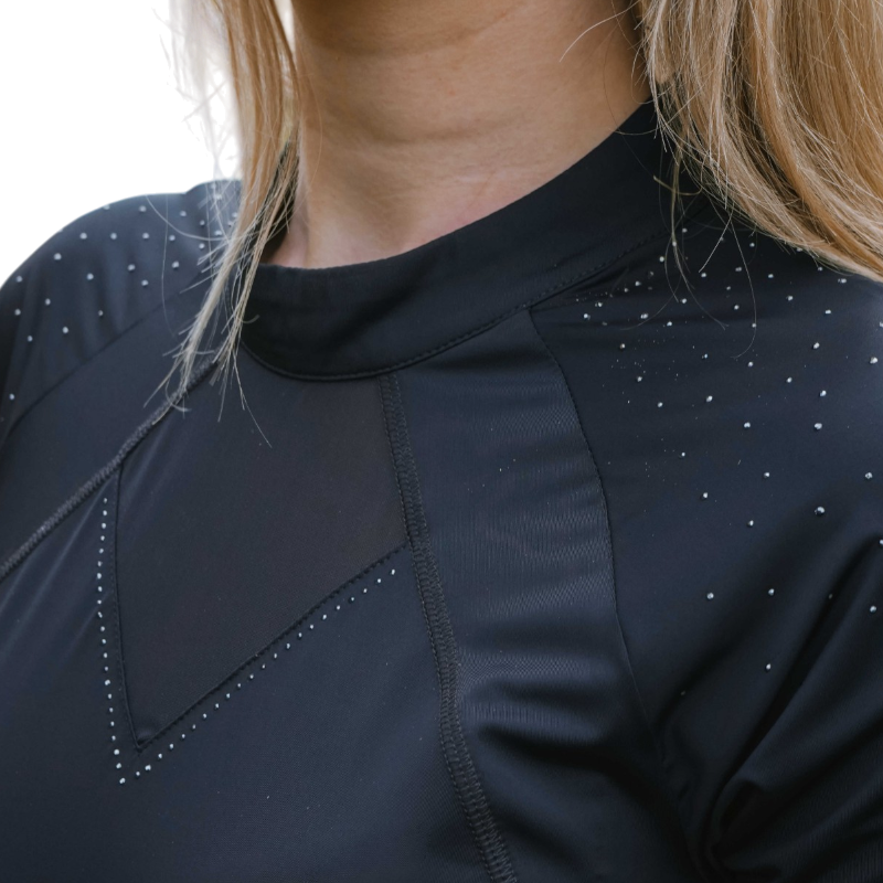 Equithème - Dames poloshirt korte mouwen Claudia Je t'aime mauve