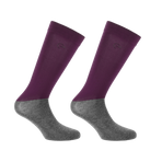 Equithème - Chaussette d'équitation Compet Je t'aime prune x2