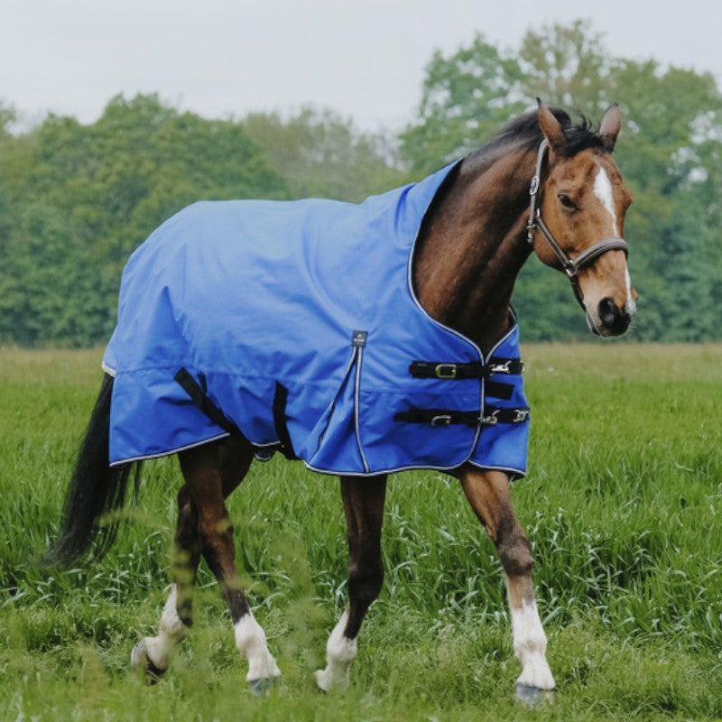 Equithème - Couverture d'extérieur Tyrex Aisance 1200D High Neck bleu roi 300g | - Ohlala