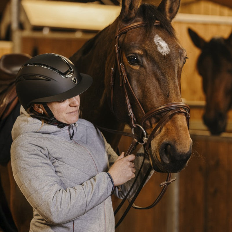 Equithème - Casque d'équitation Agris noir argenté | - Ohlala