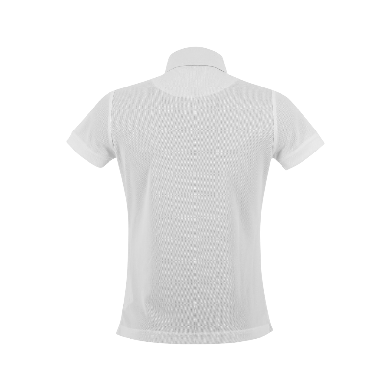 Equithème - Polo de concours manches courtes mesh enfant Edy blanc | - Ohlala