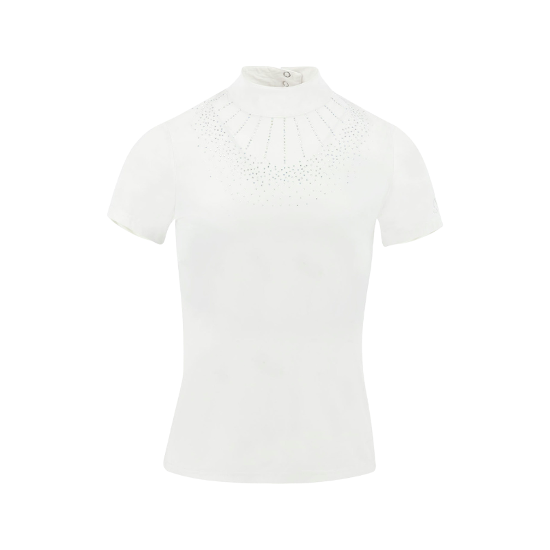 Equithème - Polo de concours manches courtes enfant London blanc | - Ohlala