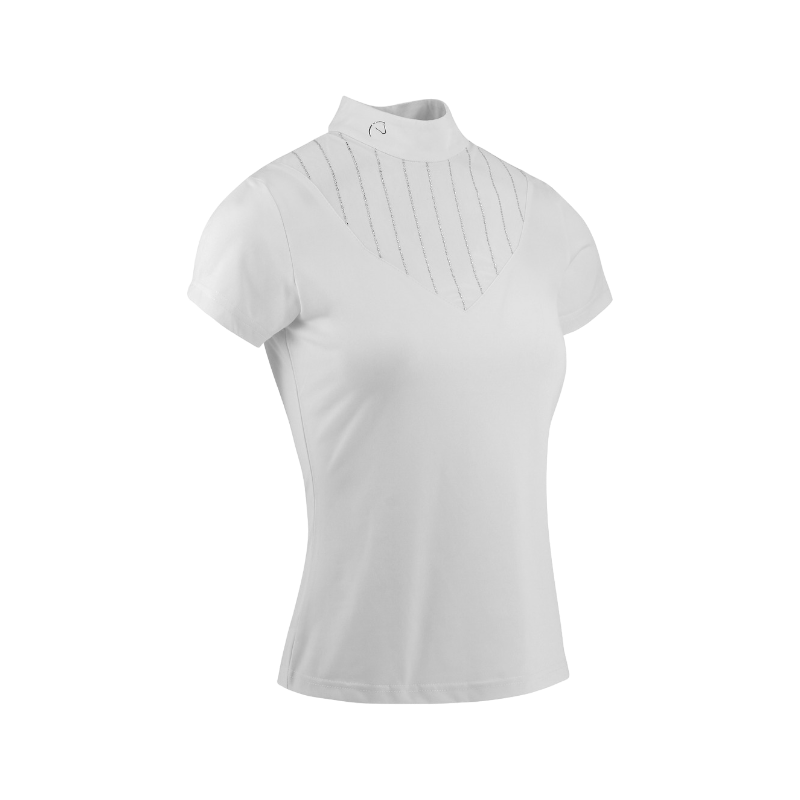 Equithème - Polo de concours manches courtes femme Funza blanc | - Ohlala