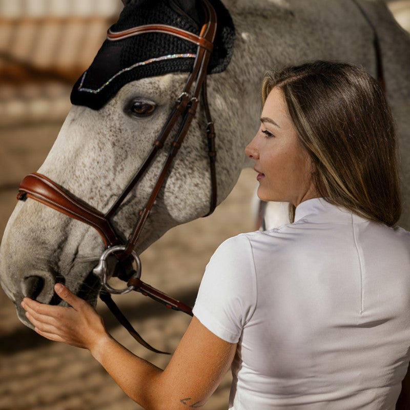 Equithème - Polo de concours manches courtes femme Funza blanc | - Ohlala