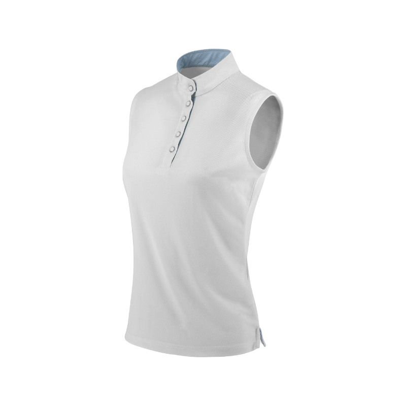 Equithème - Polo de concours sans manches mesh femme Molly blanc | - Ohlala