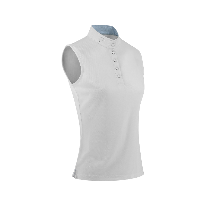 Equithème - Polo de concours sans manches mesh femme Molly blanc | - Ohlala