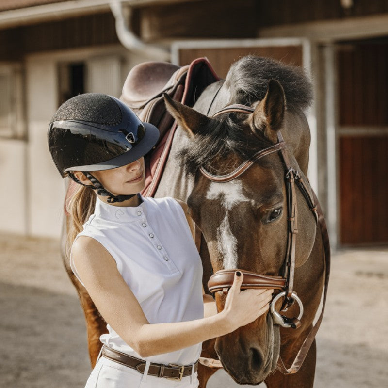 Equithème - Polo de concours sans manches mesh femme Molly blanc | - Ohlala