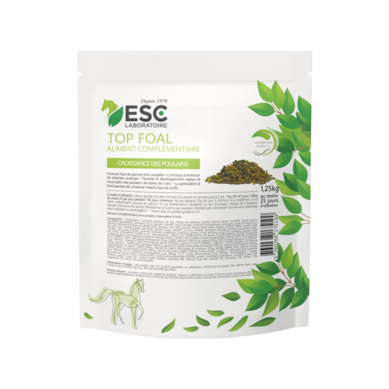 ESC Laboratoire - Complément alimentaire poulain croissance osseuse et musculaire Top Foal
