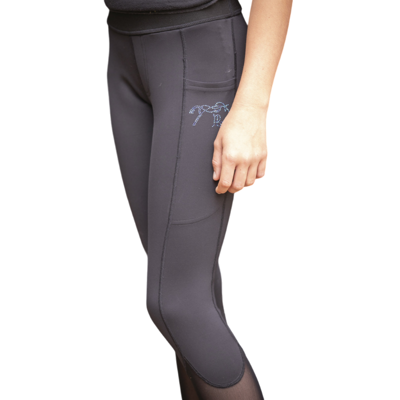 Eden by Pénélope - Legging d'équitation fille Delphe pull-on noir | - Ohlala