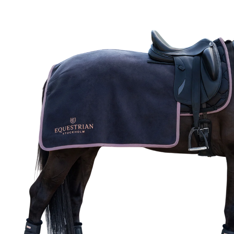 Equestrian Stockholm - Couvre-reins polaire carré Heavy Fleece Black Blush noir