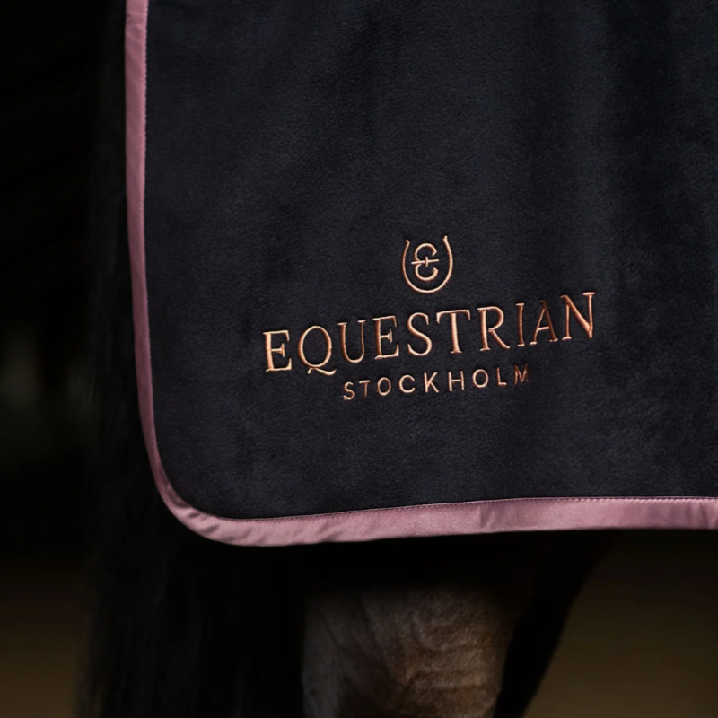 Equestrian Stockholm - Couvre-reins polaire carré Heavy Fleece Black Blush noir