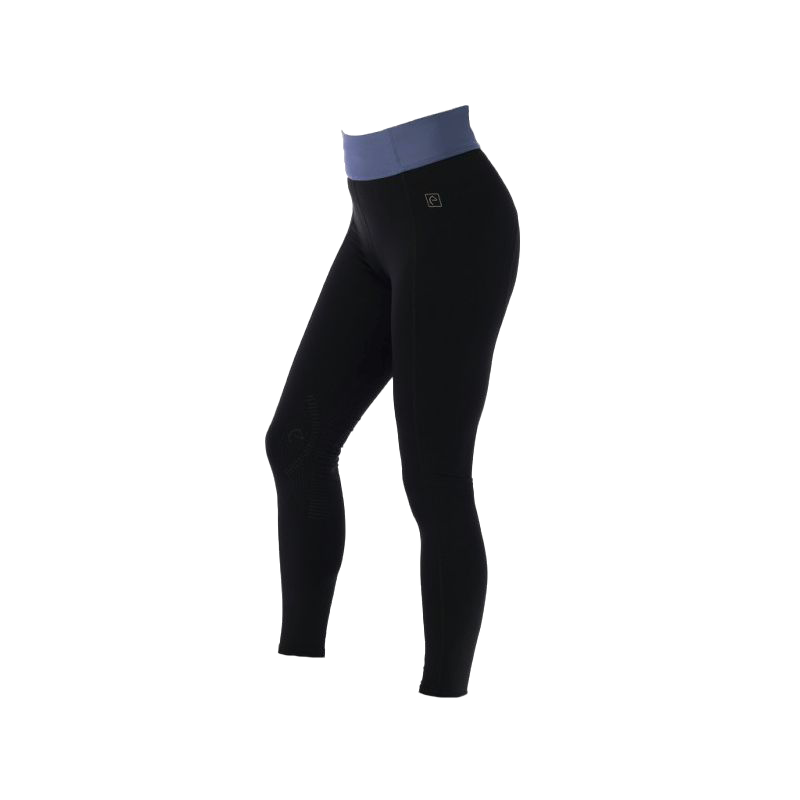 Equithème - Legging d'équitation femme Tea noir/ jean | - Ohlala