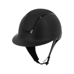 Equithème - Rijhelm brede klep Soazy Mat zwart crystal fabric | - Ohlala