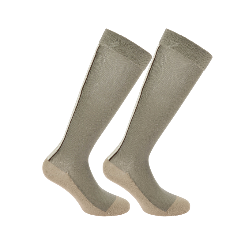 Equithème - Chaussettes Classic tricolore taupe (x1)