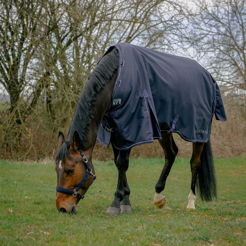 Equithème - Couverture d'extérieur Anatomic Aisance 1200D 100g marine | - Ohlala