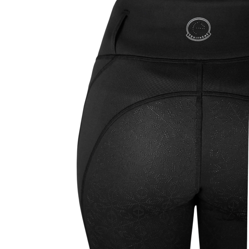 Equithème - Legging d'équitation polaire femme Neva Je t'aime noir | - Ohlala