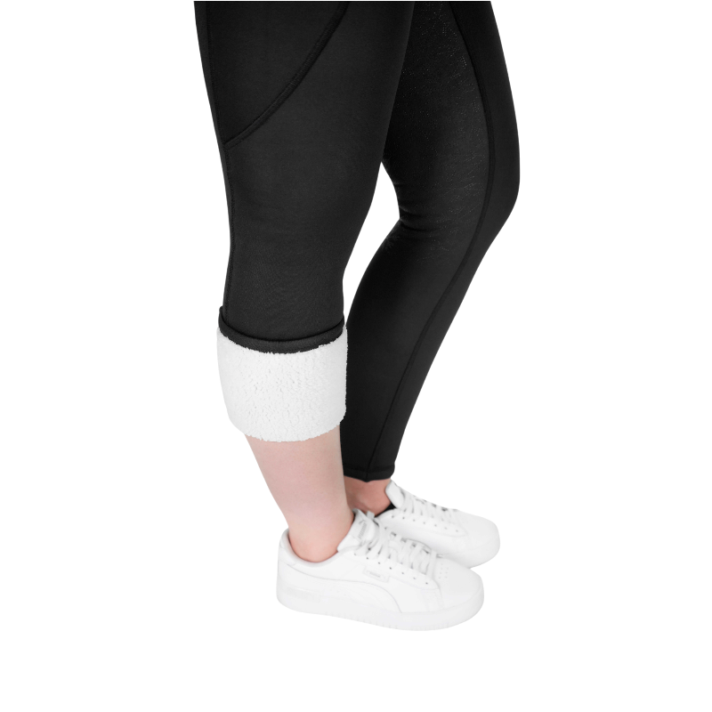 Equithème - Legging d'équitation polaire femme Neva Je t'aime noir | - Ohlala