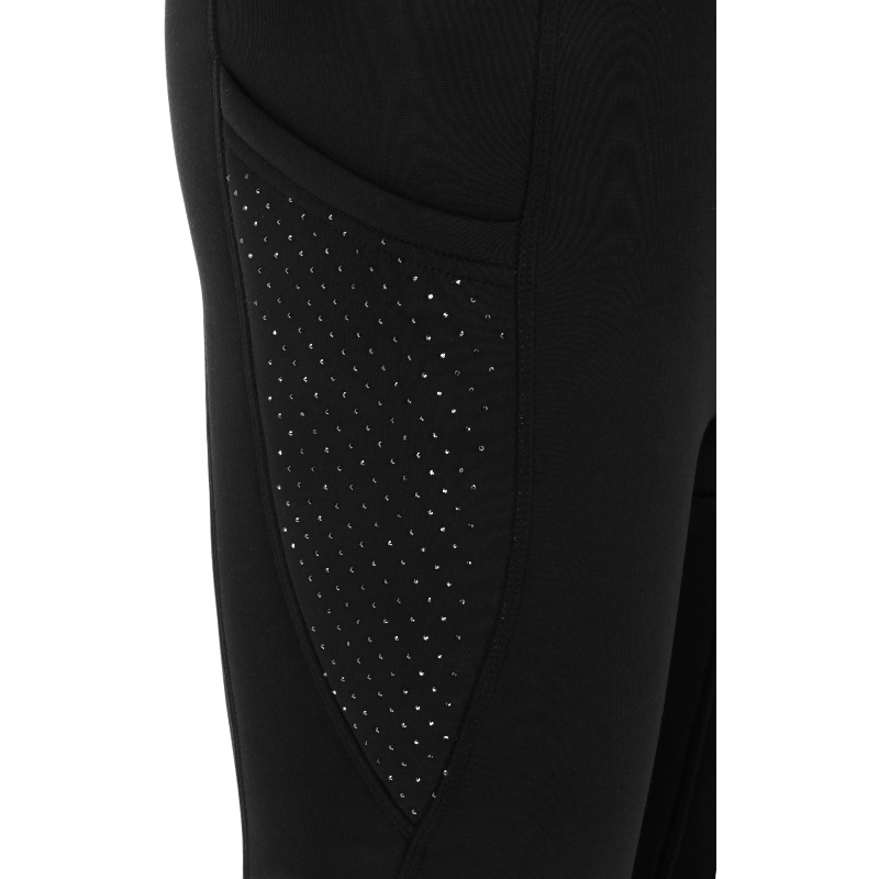 Equithème - Legging d'équitation polaire enfant Neva Je t'aime noir | - Ohlala