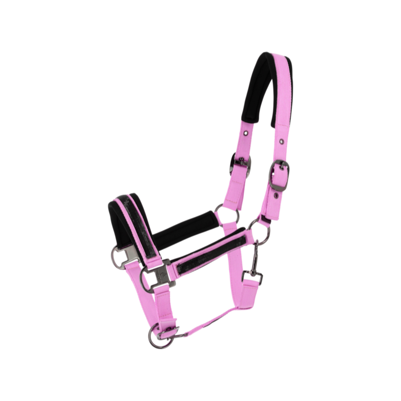 Equithème - Licol nylon Strass rose