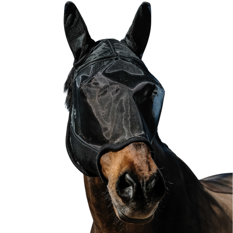 Equithème - Masque anti-mouches et UV Anatomic noir
