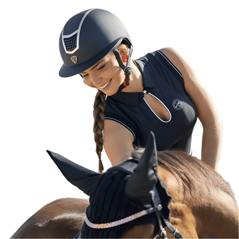 Equithème - Polo sans manches femme Sarah noir | - Ohlala