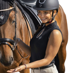 Equithème - Mouwloze damespoloshirt Sarah zwart | - Ohlala