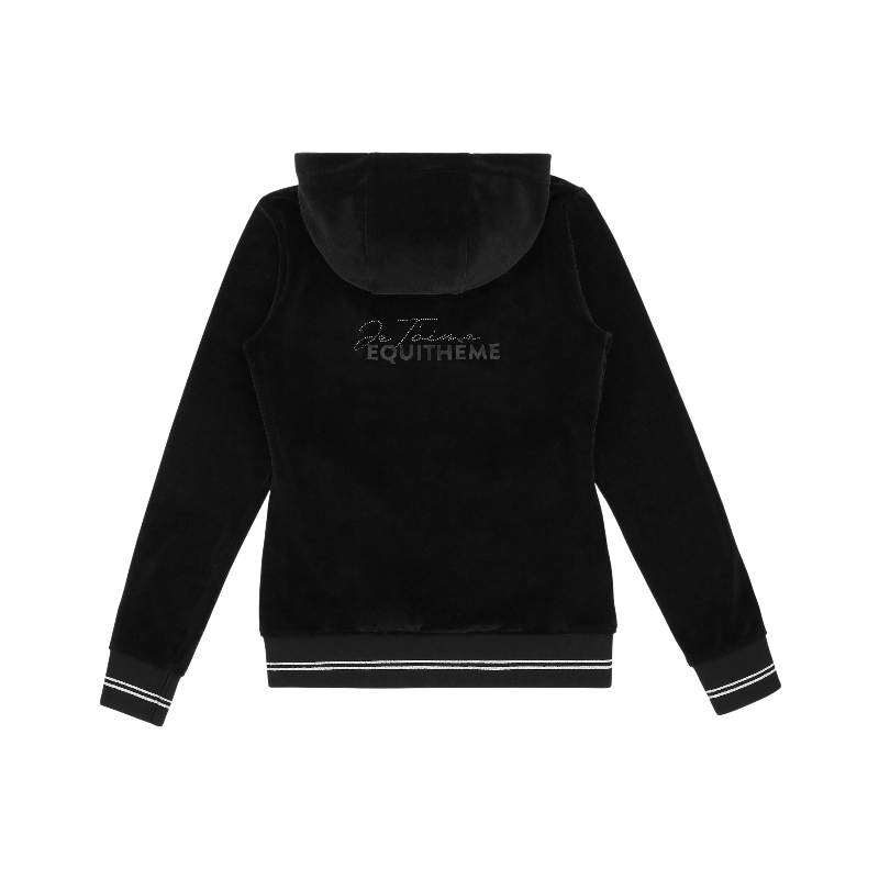 Equithème - Sweat zippé manches longues enfant Je t'aime Coline noir