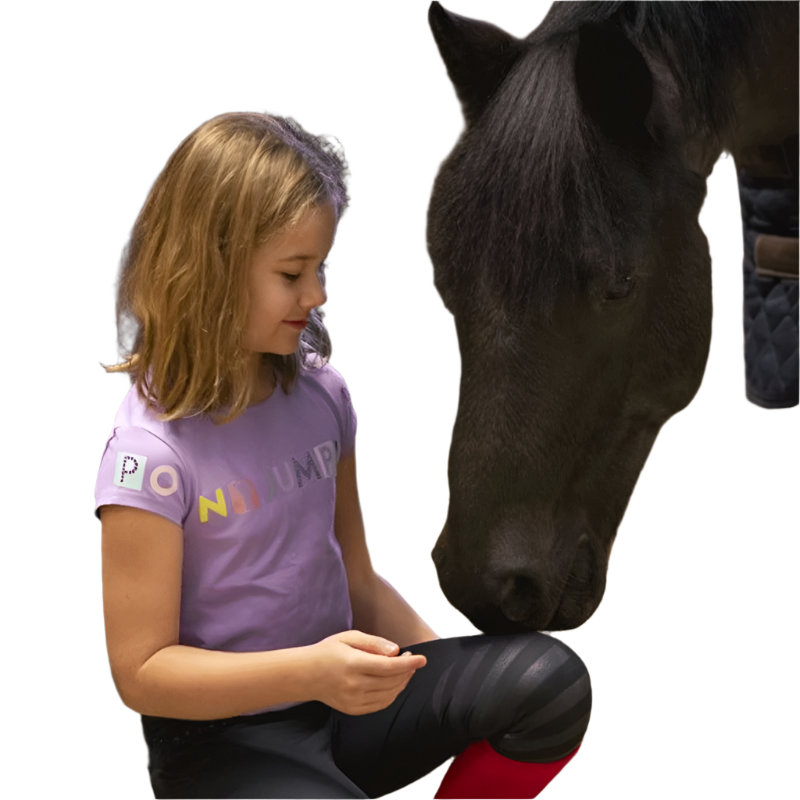 Equithème - T-shirt manches courtes enfant Icance lilas | - Ohlala