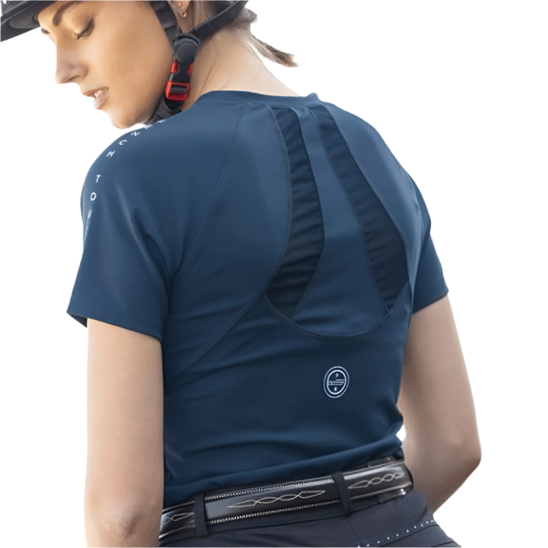 Equithème - T-shirt manches courtes femme Sofia marine | - Ohlala