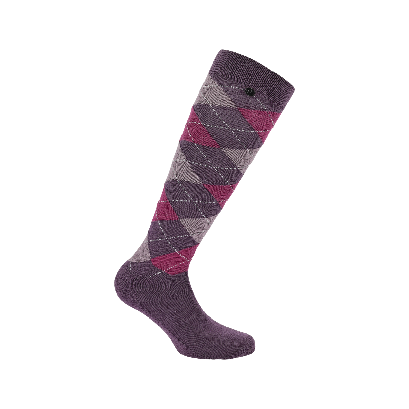 Equithème - Rijsokken Argyle lila/ mauve | - Ohlala