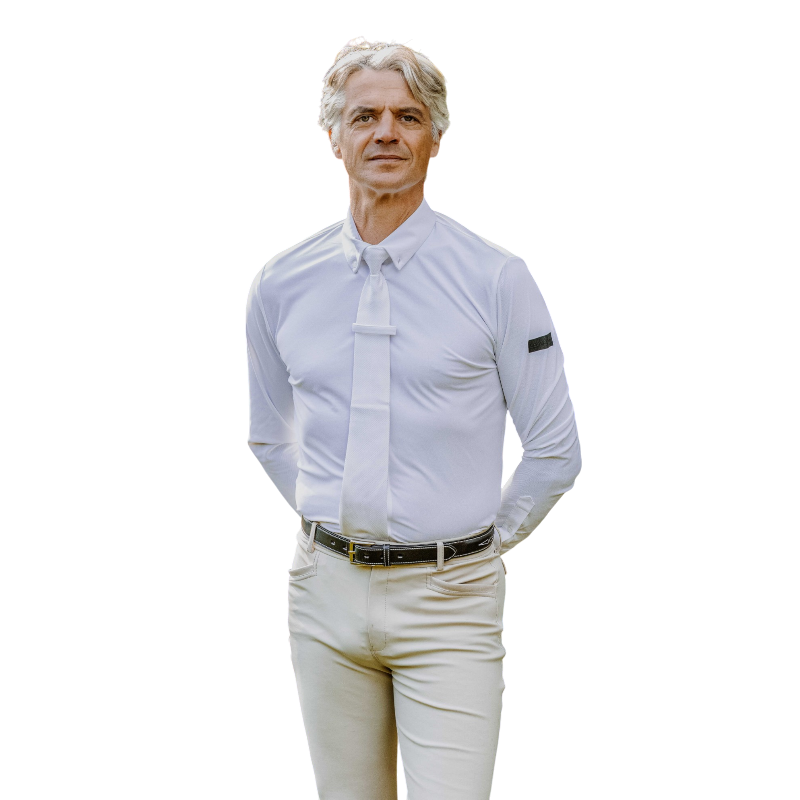 Equithème - Heren overhemd lange mouwen Adrien wit | - Ohlala