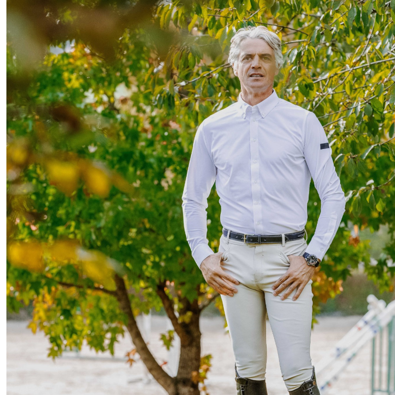 Equithème - Heren overhemd lange mouwen Adrien wit | - Ohlala