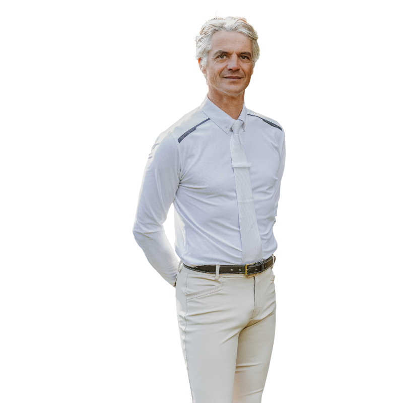 Equithème - Heren overhemd lange mouwen Adrien wit | - Ohlala