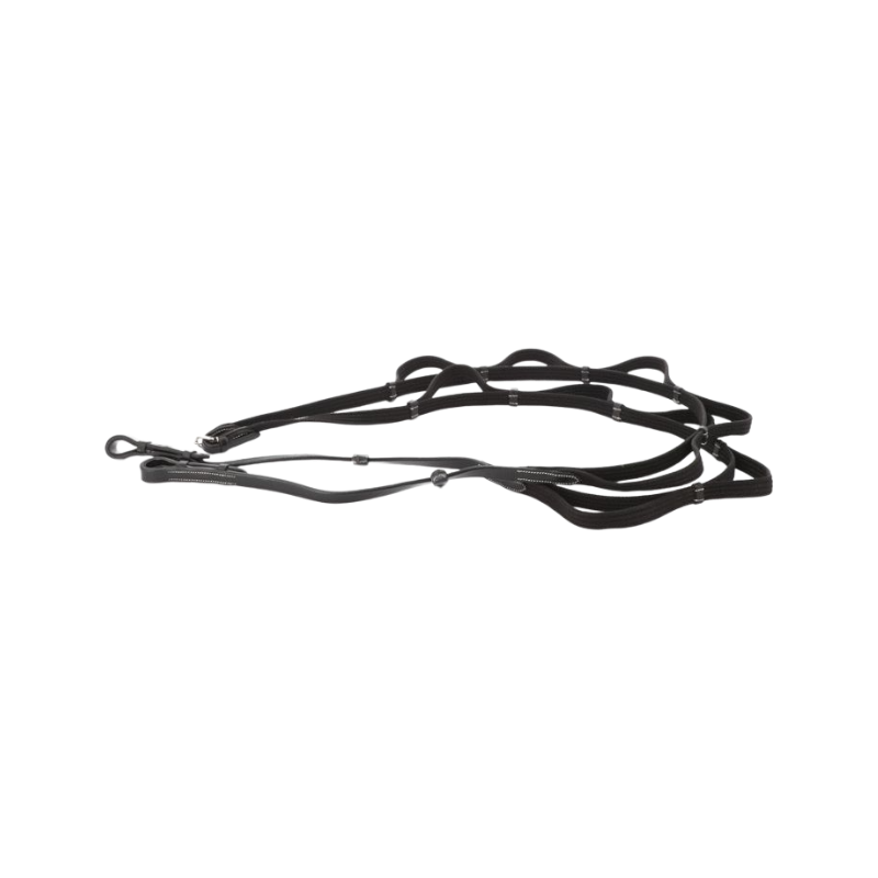 Eric Thomas - Rênes sangles à poignées "PRO" noir | - Ohlala