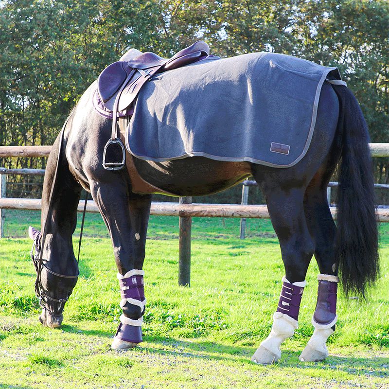 Kentucky Horsewear - Couvre reins carré Heavy Fleece gris | - Ohlala