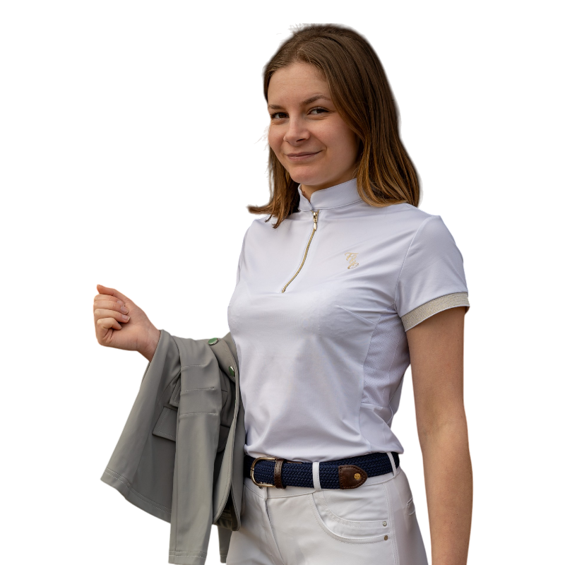 Flags & Cup - Polo de concours manches courtes fille Andria blanc