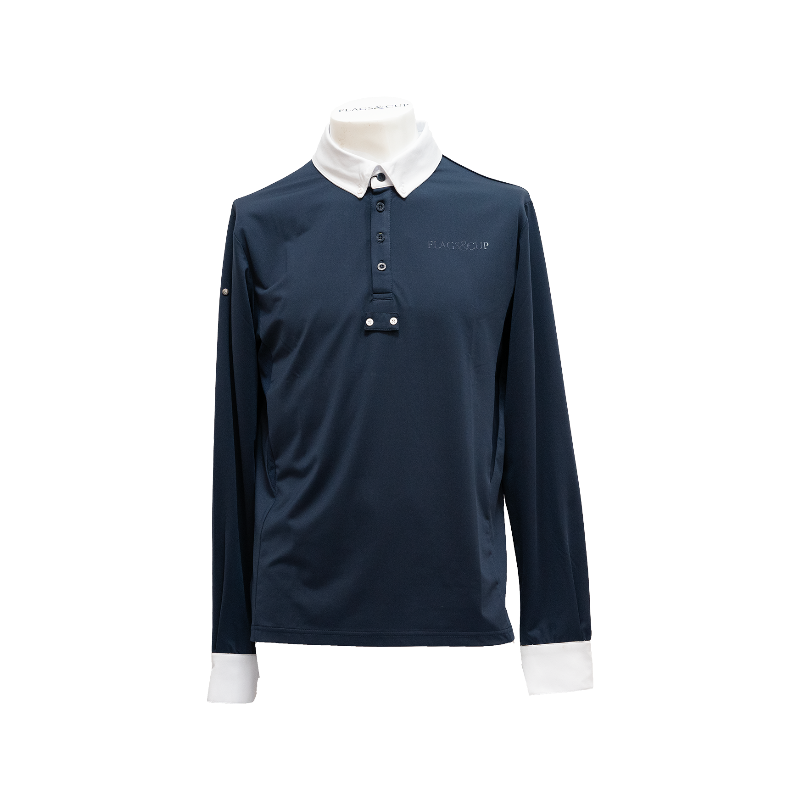 Flags & Cup - Polo de concours manches longues homme San Remo marine