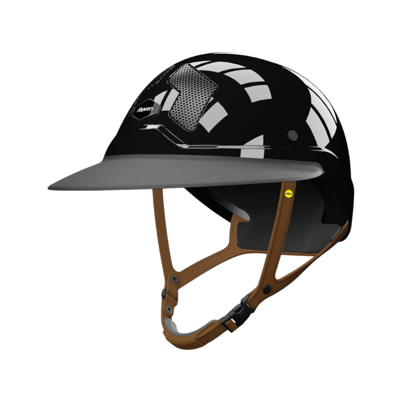 Flex On - Casque d'équitation Armet Star MIPS jugulaire marron visière Angel
