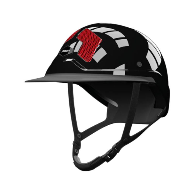 Flex On - Casque d'équitation Armet Star grilles rouge visière Mixte